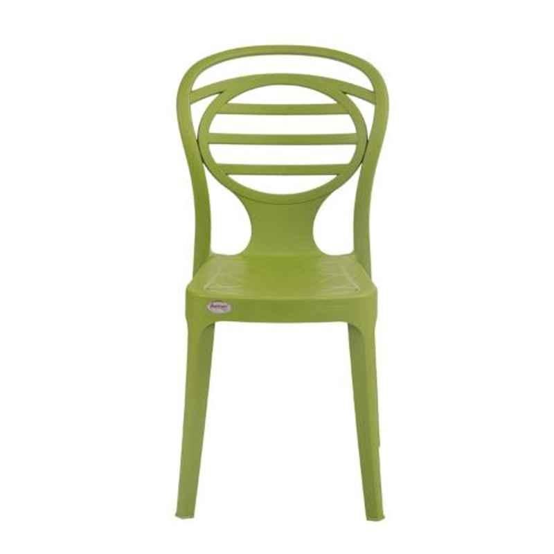 Supreme Oak Plastic Mehndi Green Elegantly Design Chair without Arm (Pack of 2)