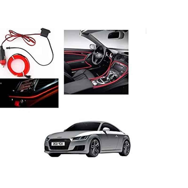 Kozdiko 12V Red Car Interior Decor Neon Strip Light for Audi TT