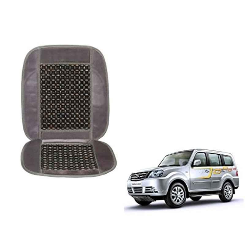 Kozdiko Wooden Beads Car Seat Cushion with Velvet Border for Tata Sumo Grand