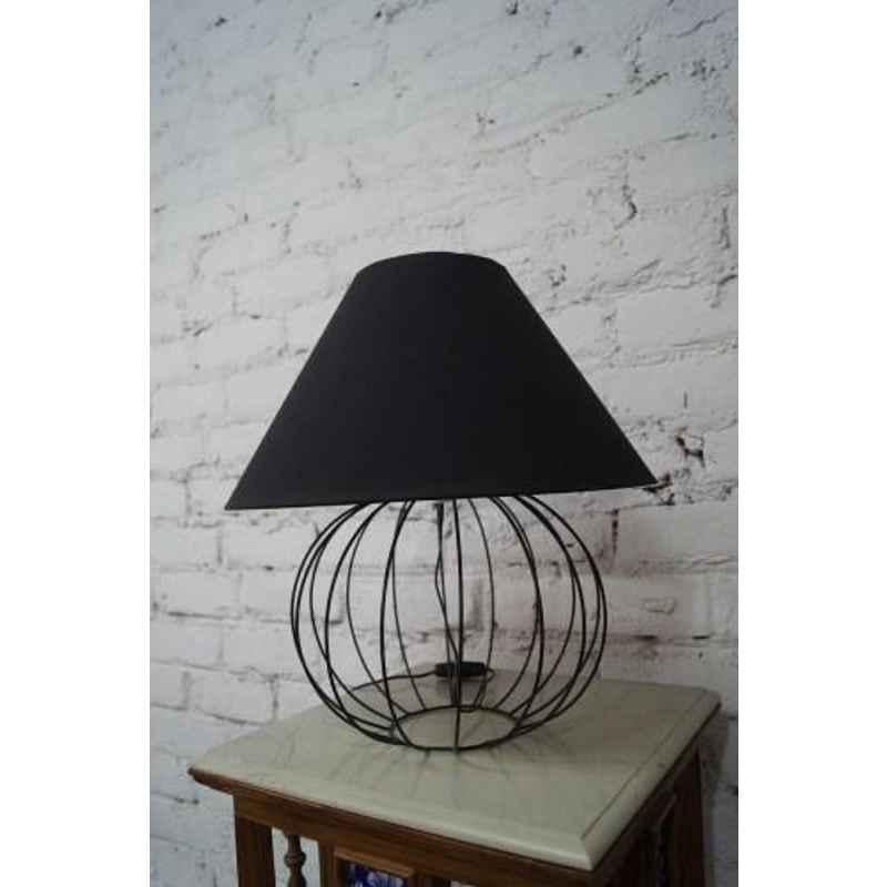 Tucasa Stylish Metal Wire Table Lamp with Black Polycotton Shade, TB-01