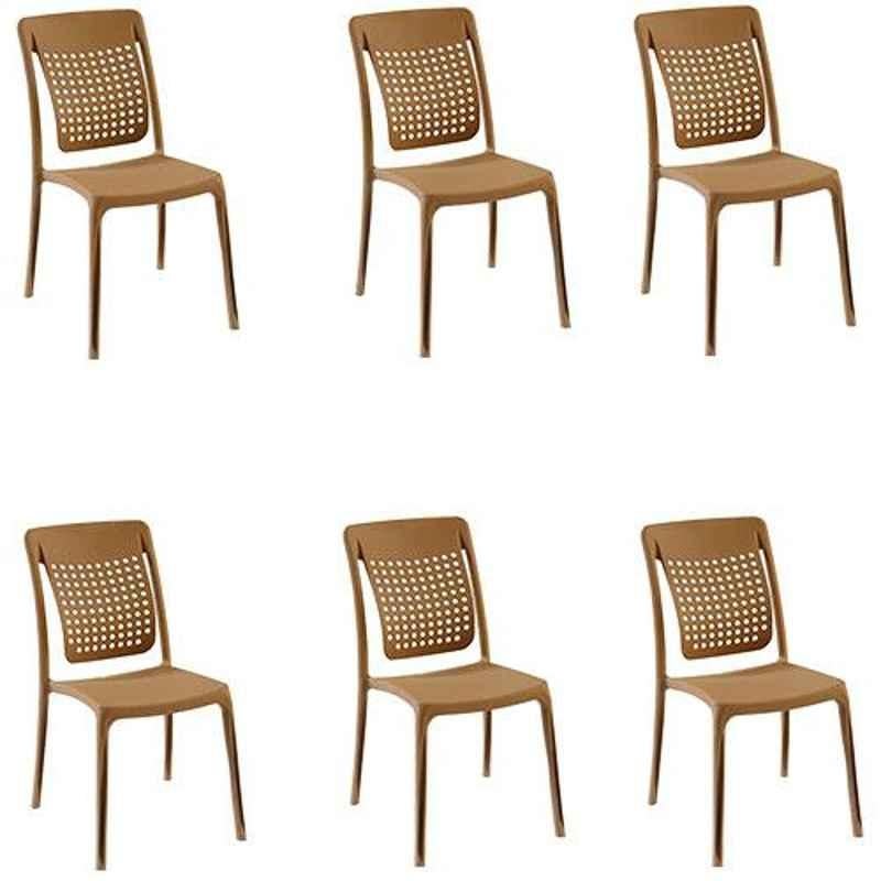 Italica Polypropylene Sand Luxury Arm Chair, 2109-6 (Pack of 6)