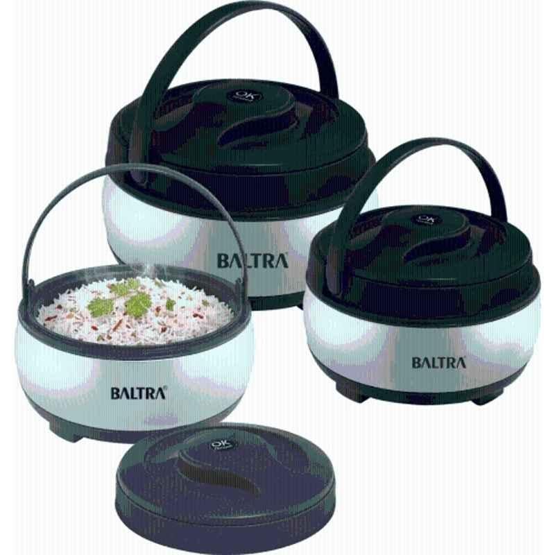 Baltra Verna 3 Pcs 1000, 1500 & 2000ml Stainless Steel Thermoware Casserole Set, BSC-223