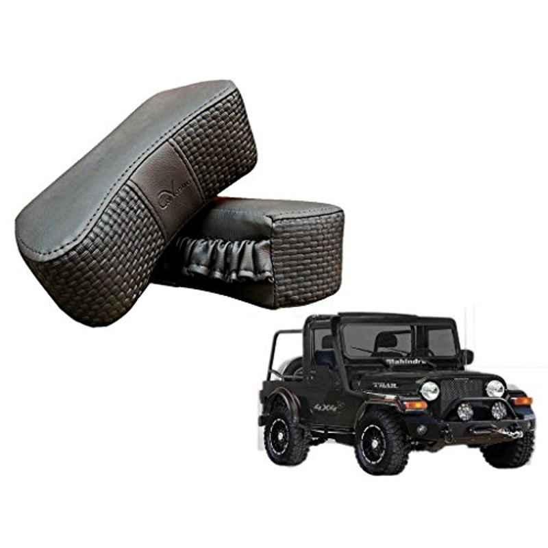 Kozdiko 2 Pcs Memory Foam Grey Luxurious Neck Rest Cushion Pillow Set for Mahindra Thar