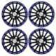 Auto Pearl 4 Pcs 15 inch ABS Black & Blue Press Fitting Wheel Cover Set for Mahindra TUV 300