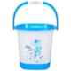 Joyo Super Deluxe 6 Pcs Plastic Blue Square Bucket, Dustbin, Bath Tub, Super Bath Small Patla, Mug & Soap Case Set with Free Lasaani Water Bottle