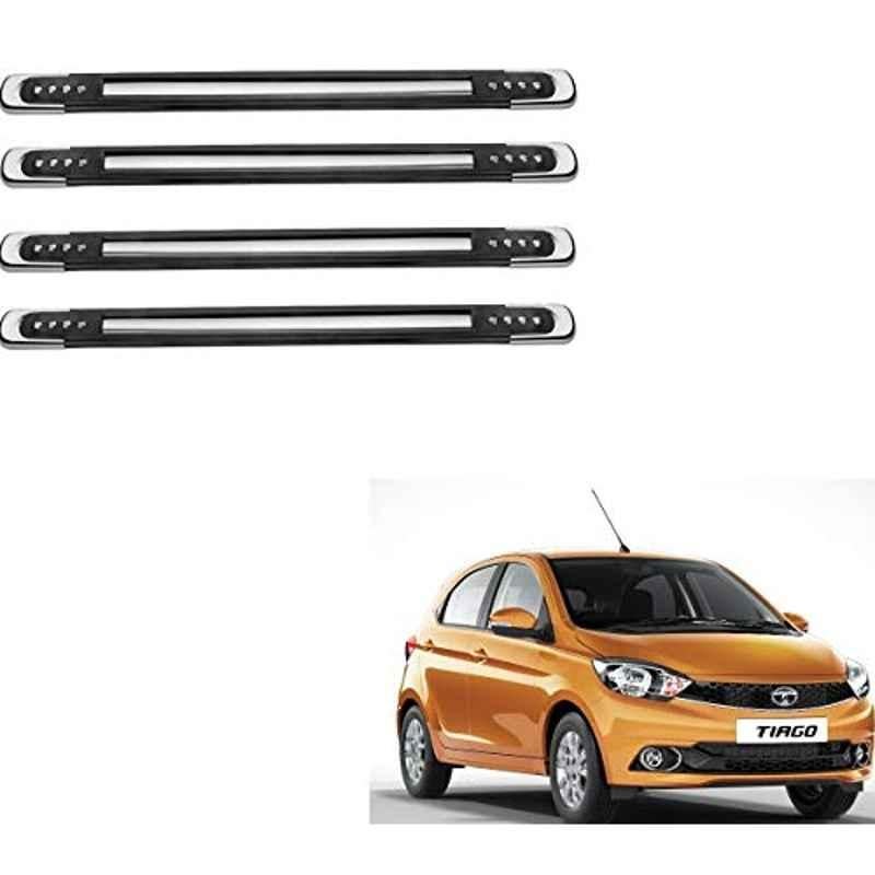 Kozdiko 4 Pcs Designer Black Bumper Protector Set for Tata Tiago