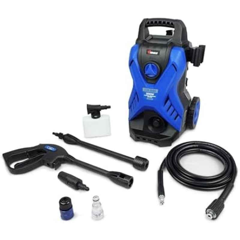 VTOOLS 1650W 135bar Blue Electric Pressure Washer with 5 m Hose & Soap Dispenser, VT1510