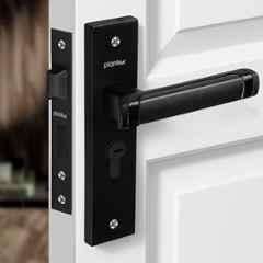 Plantex Heavy-Duty Door Lock Set Main Door Lock Handle Set/Mortise Lock with 3 Keys, Brass Lock Body & Cylinder 8127 Z Black & DC Black
