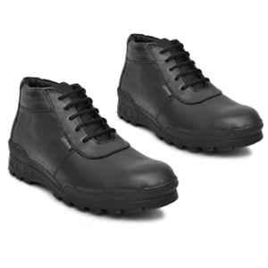Stonix Hypo Sturdy Leather Steel Toe Black Safety Shoes, Size: 10