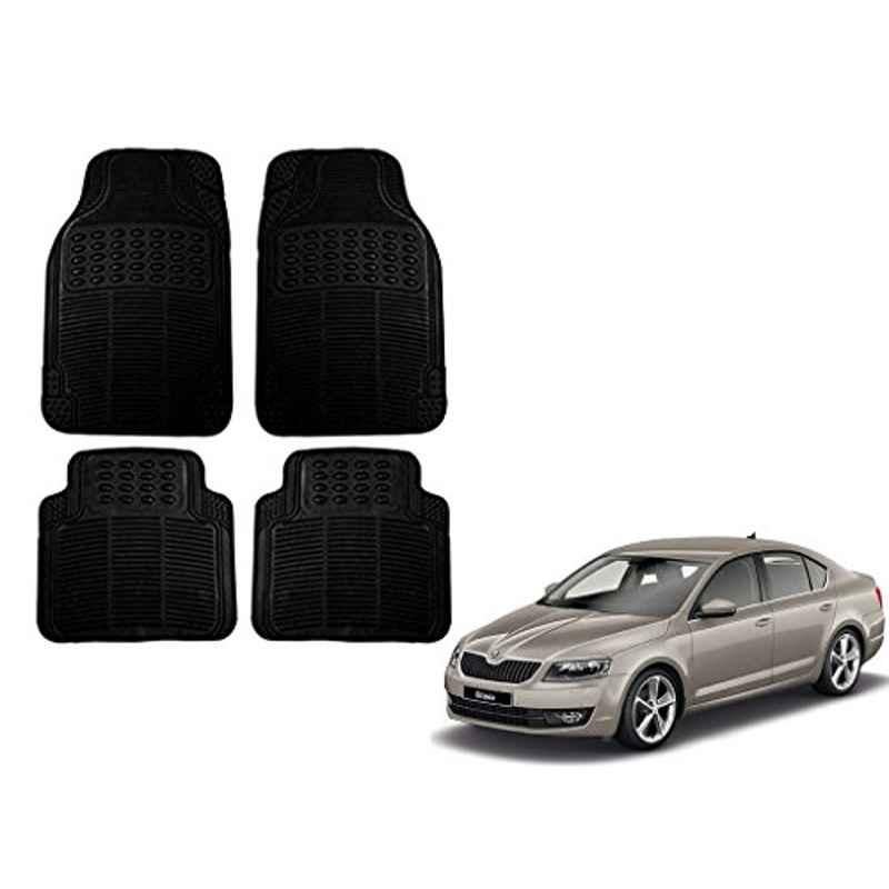 Kozdiko 4 Pcs Black Rubber Car Mat Set for Skoda Octavia