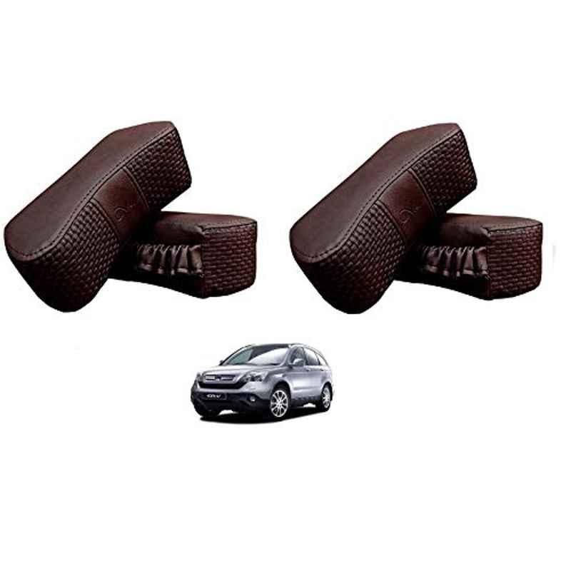 Kozdiko 4 Pcs CV Designer Cola Leatherite Neck Rest Car Cushion Pillow Set for Honda CR-V