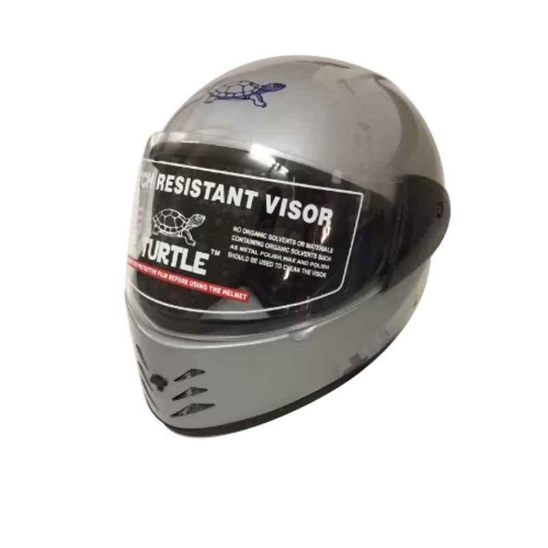 Turtle Large Silver & Black Smart Motorbike Helmet, THC-1004