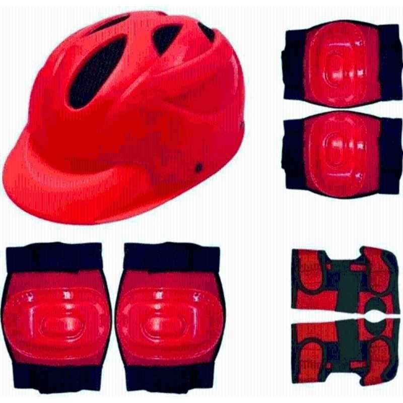 STYRKR Plastic & EVA Foam Red New Skating Kit for Kids (6-12 Years) | Cycling Safety set | Knee, Elbow, Skating Kit