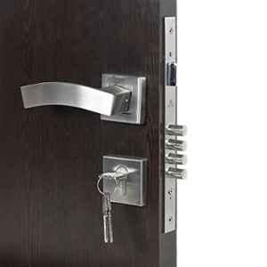 Handle Waala Rose LB10002-R-BSK Stainless Steel Silver Both Side Key Mortise Door Lock Set