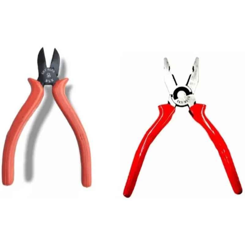 Sky Blue 2 Pcs 7.8 inch Lineman Plier Combo, SBE_PLIER_COMBO_MOD_00759
