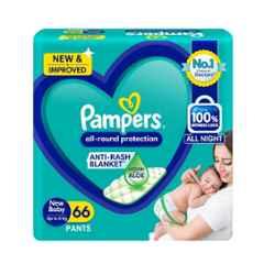 Pampers 66 Pcs All Round Protection Baby Diaper Packet with Aloe Vera & Vitamin E, Size: Small
