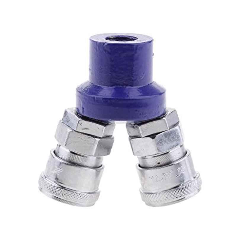 Loviver 1/4 inch Iron & Metal Silver 2 & 3 Way Joint Hose Connector