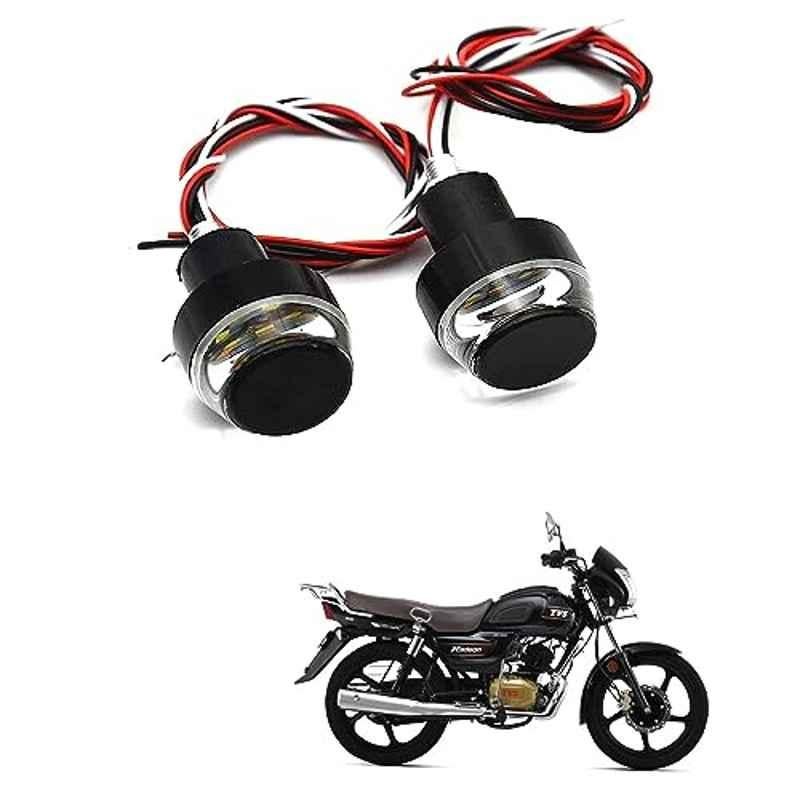 Kozdiko 2 Pcs Dual Colour Motorcycle LED Indicator Turn Signal Handle Bar Light Set for TVS Radeon