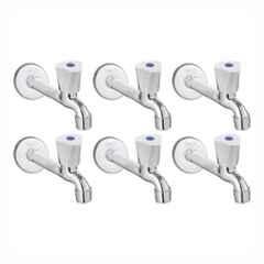 Fastgear Triangle Stainless Steel Silver Chrome Finish Long Body Tap, FG2428 (Pack of 6)