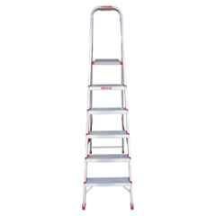 EMAC 6 Step Aluminium Silver Anti Slip Folding ECL Ladder, ECL-6-Step