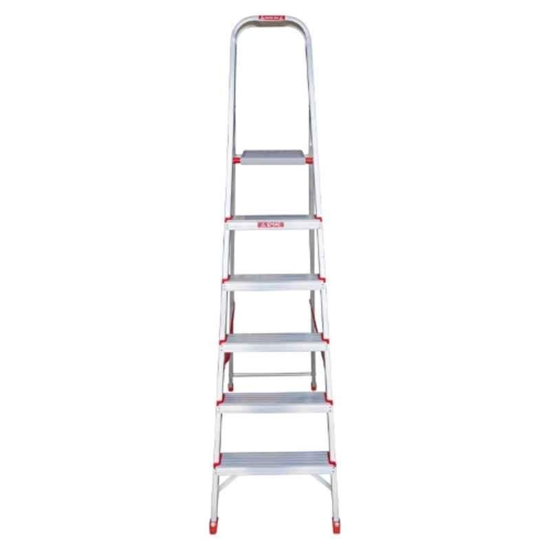 EMAC 6 Step Aluminium Silver Anti Slip Folding ECL Ladder, ECL-6-Step