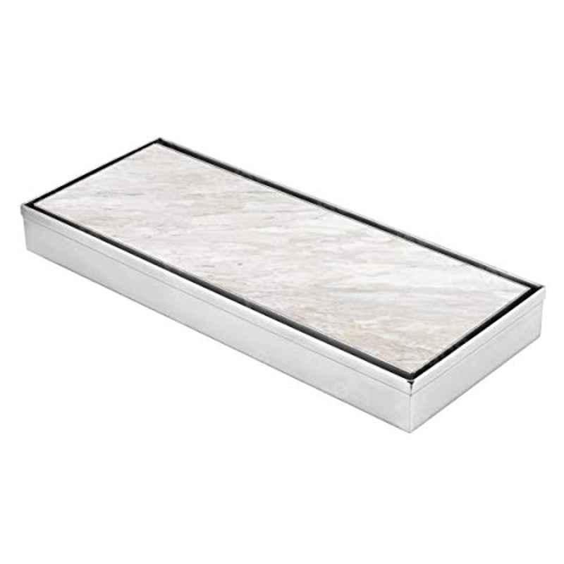 Ruhe 12x5 inch 304 Grade Stainless Steel Tile Insert Shower Drain Channel for 13mm Tile, 16-0203-15