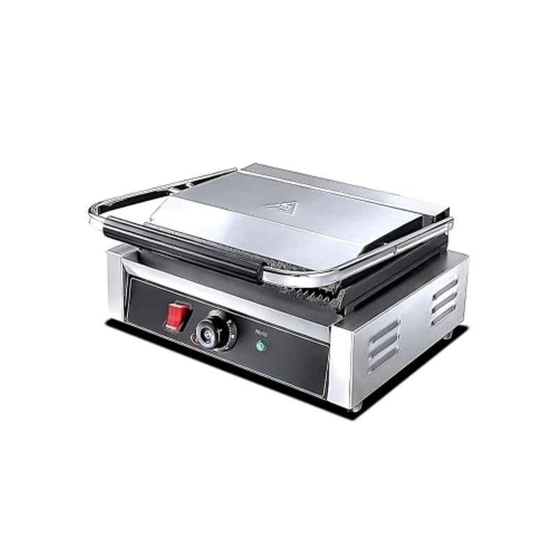 Khushi Udyog 2000W 2 Slice Plastic & Stainless Steel Black & Silver Jumbo Sandwich Griller