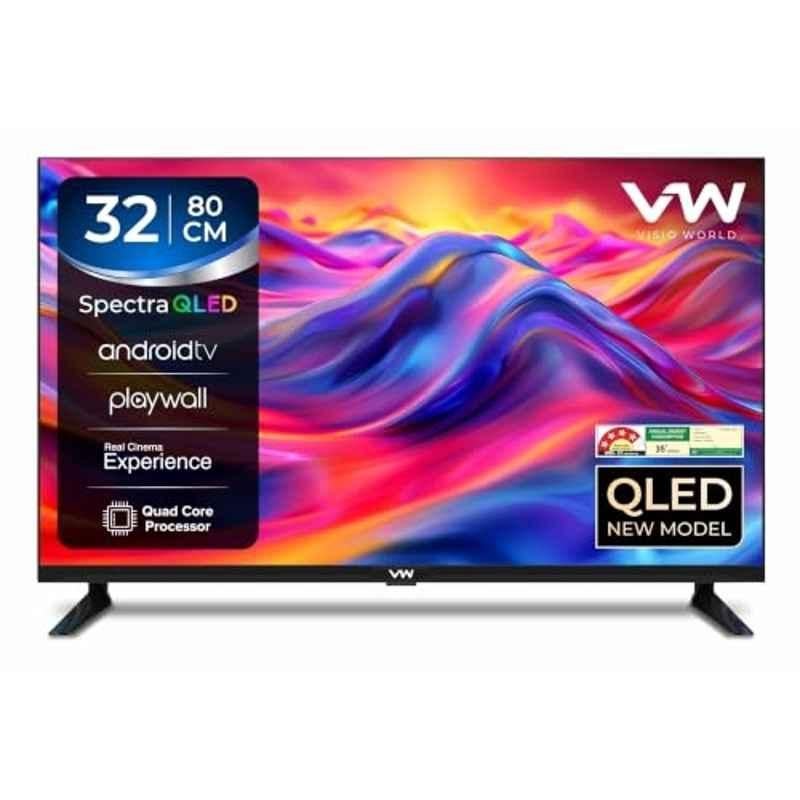 VW Spectra 32 inch 1366x768p Black QLED Smart LED TV with IPE Technology, VW32AQ3