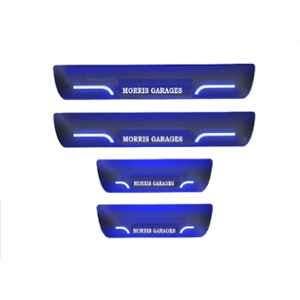 Car Accessories Hub 4 Pcs Acrylic Black Sill Scuff Plate Set with Blue LED for Mercedes All Models