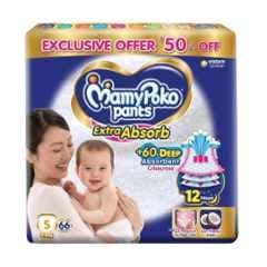 Mamy Poko 66 Pcs Extra Absorb Diapers Pant Packet, Size: Small