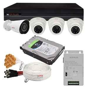 CP Plus 2.4MP 3 Pcs Dome, 1 Pc Bullet Camera, 4TB Hardisk, 4CH DVR, Cable Roll, Power Supply, BNC & DC Connector Kit