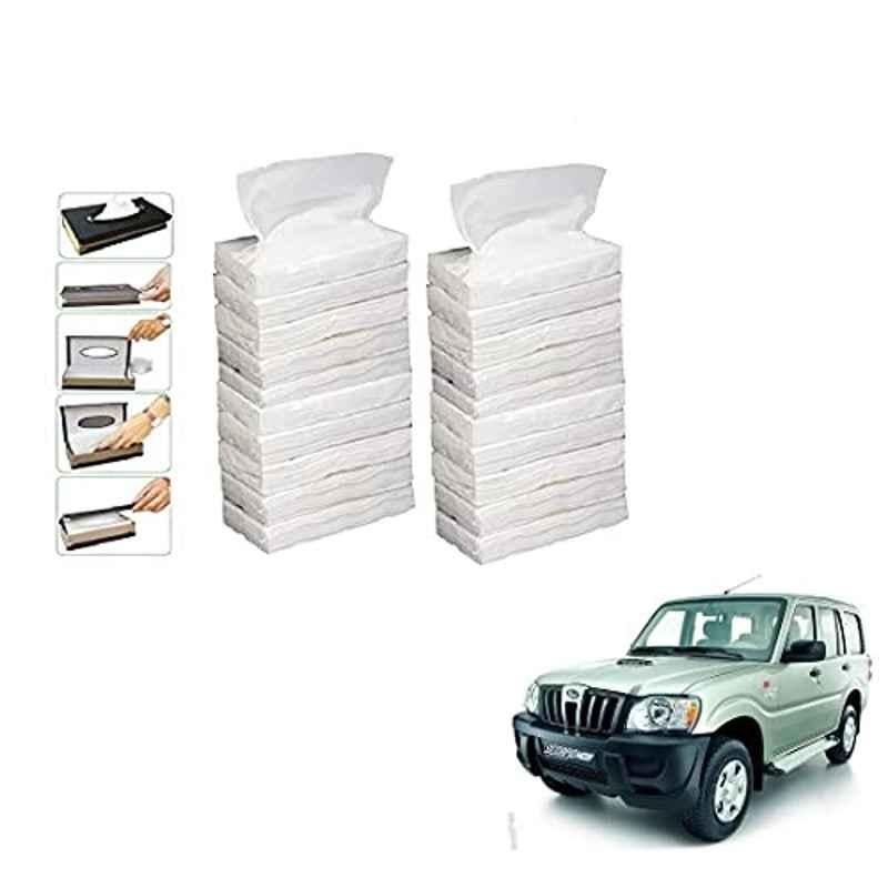 Kozdiko 100 Pulls Dispenser Box Refiller Tissue Paper with 200 Sheets for Mahindra Old Scorpio (Pack of 20)