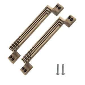 Atom 7 inch Brass Antique Finish Aluminium Dot Line Cabinet Pull Handle (Pack of 2)