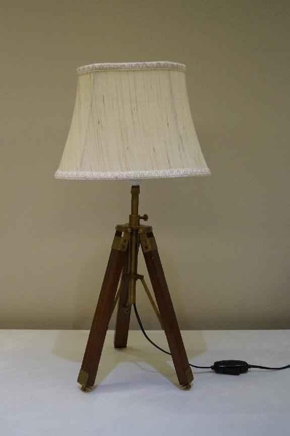 Tucasa Mango Wood Brown Tripod, Mango Wood Table Lamp