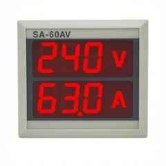 Yokins 50-500V 2-in-1 ABS Panel Mount Red LED Display Digital VAF Meter, SA-60VA
