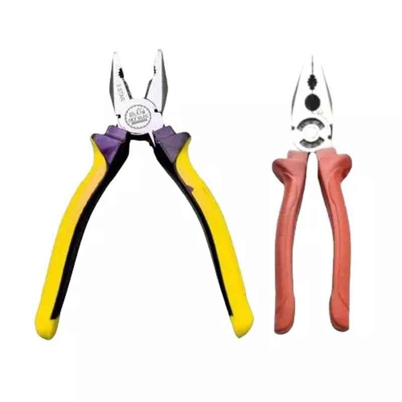 Sky Blue 2 Pcs 8 inch Multicolour 2 Cutting Wire False Piece Lineman Plier Combo, SBE277