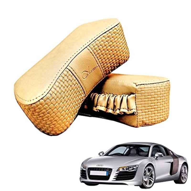 Kozdiko 2 Pcs Memory Foam Beige Luxurious Neck Rest Set for Audi R8, koz_14277