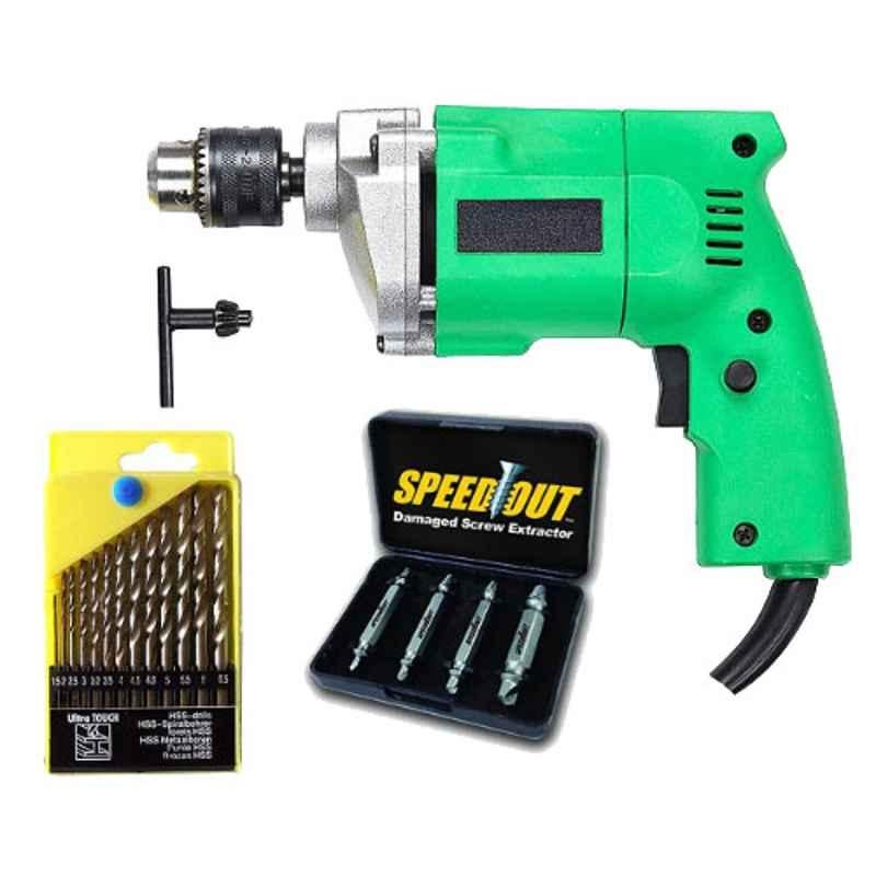 ATHRZ 10mm Drill Machine with 13 Pcs Drill Bit Set & Screw Speed Out, DRL13BTSOUT