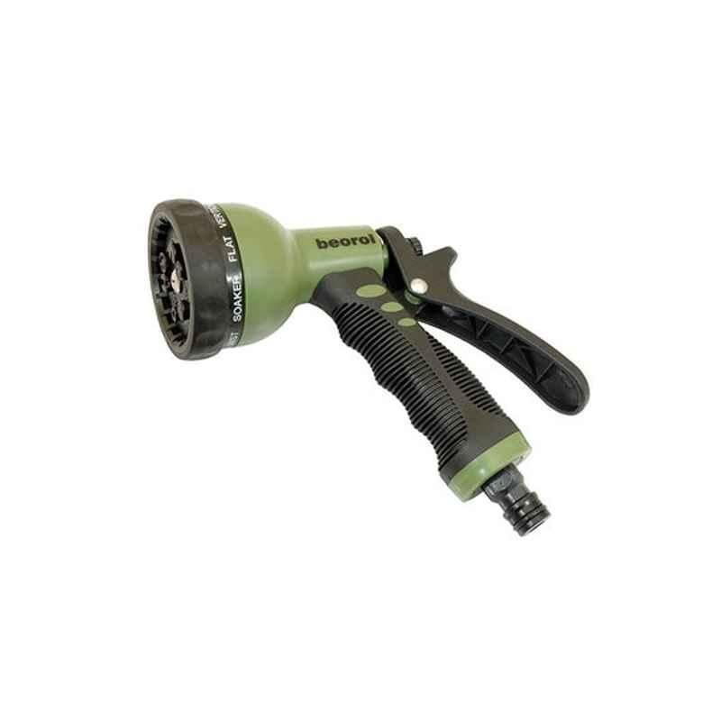 Beorol ABS & Plastic Green & Black Nozzle Adjustable Sprayer Gun with Hose Connector, GPP9