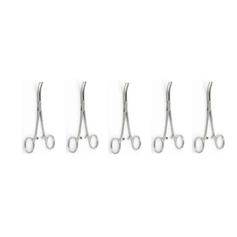 Forgesy 8 inch Stainless Steel Curved Kochers Haemostat Forceps, SUNX81 (Pack of 5)