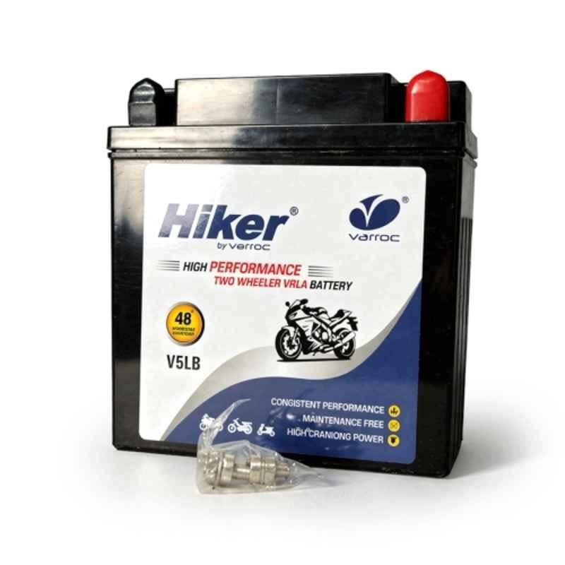 Hiker V5LB 12V 5Ah VRLA Bike Battery for Motorcycles & Scooter