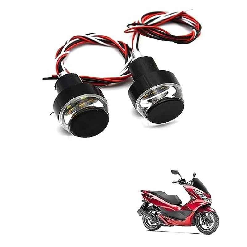Kozdiko 2 Pcs Dual Colour Motorcycle LED Indicator Turn Signal Handle Bar Light Set for Honda PCX 150