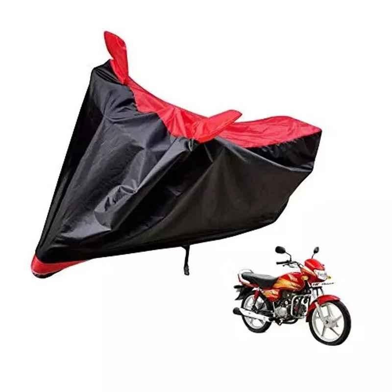 Buy Protec R BIKE RD BLK HF Deluxe Universal Fit Euv Protection Windproof Dust Proof Water Resistant Uv Protection With Mirror Pocket Black Red Polyester Hero Hf Deluxe Motorcycle Motorcycle Body Cove...
