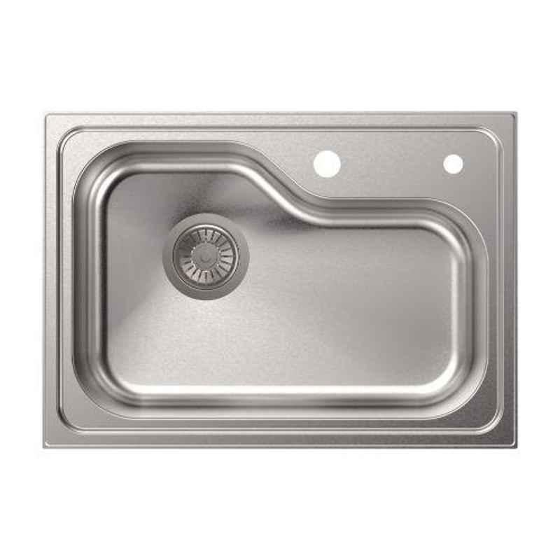 Carysil Avenger Series Stainless Steel Gloss Finish Kitchen Sink, Size: 24x17x8 inch