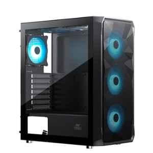 Ant Esports ICE-112 Black Mid Tower Gaming Cabinet with Pre-Installed 3 Front & 1 Rear Fan