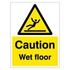 SUNSIGNS 400x600mm Vinyl & Acrylic Sandwich Caution Wet Floor Signage, SN0049VNLM1HPIDAP