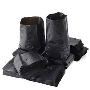 Go Garden 6x8 inch Polyethylene Black UV Protected Poly Grow Nursery Plant Bag (Pack of 100)