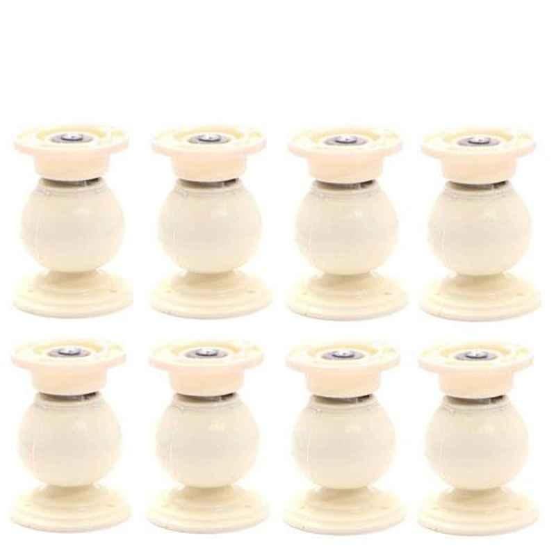 Nixnine Plastic Ivory Magnetic Door Stopper, NO-7_IVR_8PS _A (Pack of 8)