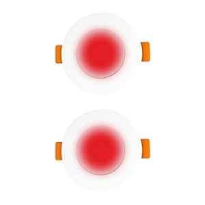 Fybros Zeno 3W Polycarbonate Red Round LED Down Light for Bedroom & Living Room, FLS5842B (Pack of 2)