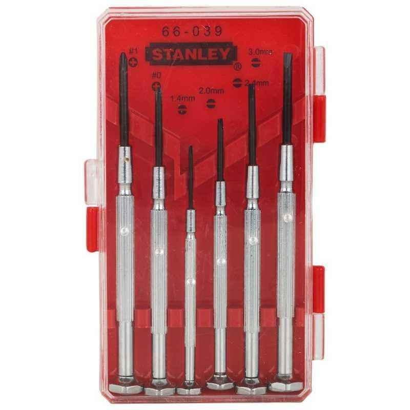 Stanley 6 Pieces CRV Steel Precision Screwdriver Set, 66-039 (Pack of 12)